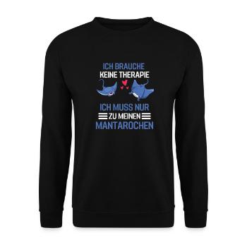 Mantarochen Therapie Tier Geschenk Mantarochen - Unisex Pullover - Schwarz - Vorne - Alina (178cm) & Michal (187cm)