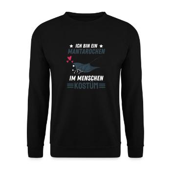 Mantarochen Kostüm Ozean Tier Geschenk Mantarochen - Unisex Pullover - Schwarz - Vorne - Alina (178cm) & Michal (187cm)