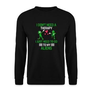Alien Thérapie Extraterrestre Cadeau Alien - Sweat-shirt Unisexe - noir - Devant - Alina (178cm) & Michal (187cm)
