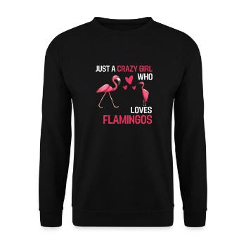 Tropical Bird Animal Girl Gift Flamingo - Unisex Sweatshirt - black - Front - Alina (178cm) & Michal (187cm)