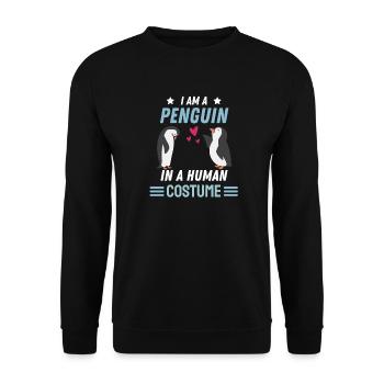 Penguin Costume Zoo Animal Gift Funny Penguin - Unisex Sweatshirt - black - Front - Alina (178cm) & Michal (187cm)