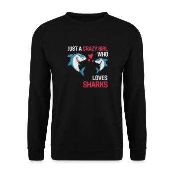 Sea Animal Predator Girl Gift Shark - Unisex Sweatshirt - black - Front - Alina (178cm) & Michal (187cm)