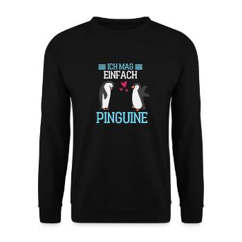Antarktis Tierliebhaber Geschenk Vogel Pinguin - Unisex Pullover - Schwarz - Vorne - Alina (178cm) & Michal (187cm)