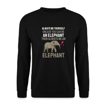 Africa Animal Lovers Gift Funny Elephant - Unisex Sweatshirt - black - Front - Alina (178cm) & Michal (187cm)