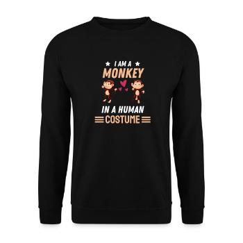 Zoo Animal Chimpanzé Costume Cadeau Funny Monkey - Sweat-shirt Unisexe - noir - Devant - Alina (178cm) & Michal (187cm)