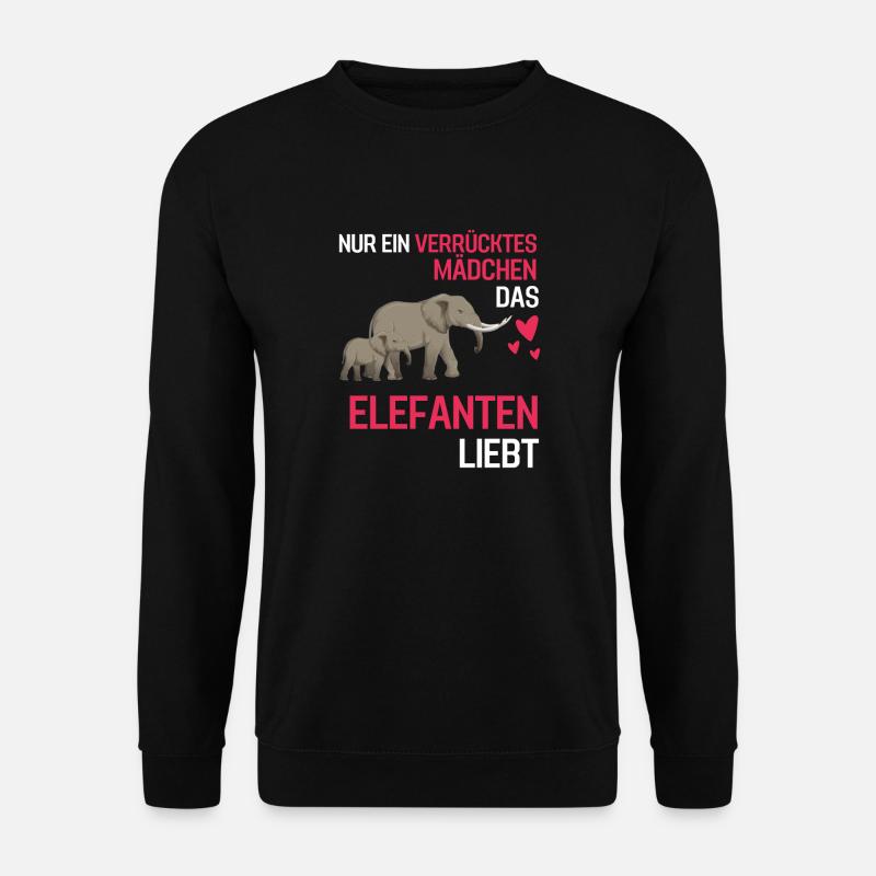 Afrika Tierliebhaber Mädchen Geschenk Elefant - Unisex Pullover - Schwarz