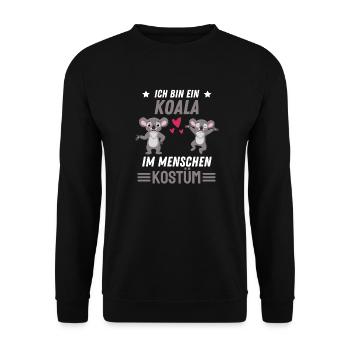 Koala Kostüm Zoo Tier Geschenk Lustiges Koala - Unisex Pullover - Schwarz - Vorne - Alina (178cm) & Michal (187cm)