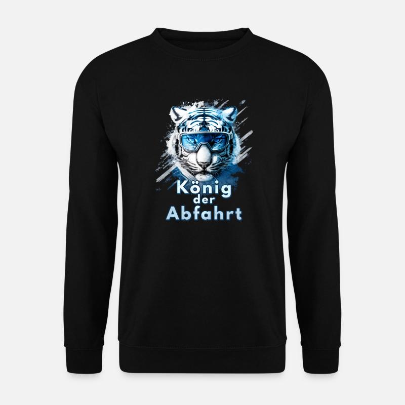Tiger Ski - König der Abfahrt Pistensau lustig - Unisex Pullover - Schwarz