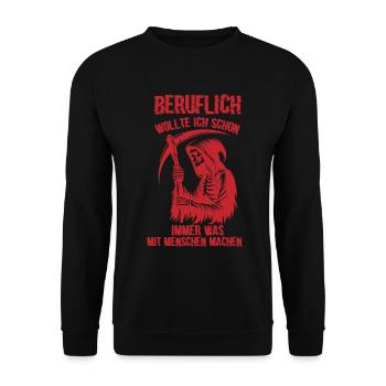 Professionnellement Grim Reaper - Design pour les personnes pleines d’humour - Sweat-shirt Unisexe - noir - Devant - Alina (178cm) & Michal (187cm)