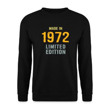 Jahrgang 1972 - Unisex Pullover - Schwarz - Vorne - Alina (178cm) & Michal (187cm)
