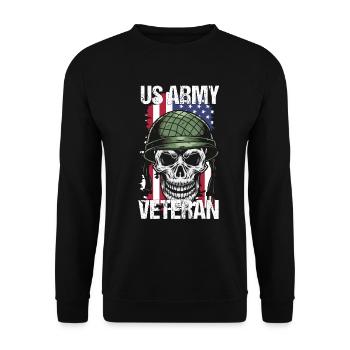 Cadeau du drapeau du soldat de l’armée américaine - Sweat-shirt Unisexe - noir - Devant - Alina (178cm) & Michal (187cm)