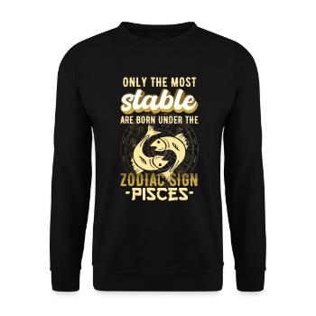 Sternzeichen Fische Astrologie Geschenk - Unisex Pullover - Schwarz - Vorne - Alina (178cm) & Michal (187cm)