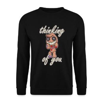 Voodoo Magic, Marionnette En pensant à vous, drôle - Sweat-shirt Unisexe - noir - Devant - Alina (178cm) & Michal (187cm)