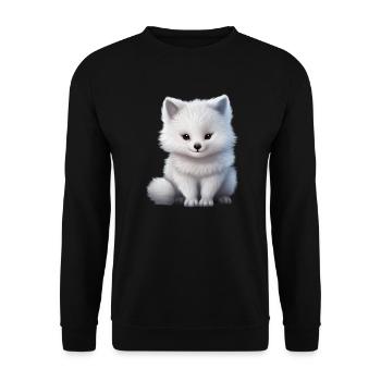 Polarfuchs Wald Tier Natur Fuchs - Unisex Pullover - Schwarz - Vorne - Alina (178cm) & Michal (187cm)