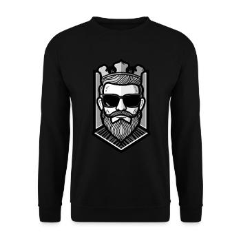 King Crown Hipster Cool Party - Unisex Sweatshirt - black - Front - Alina (178cm) & Michal (187cm)