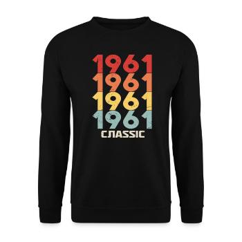 1961 Jubilé dans un style vintage classique 1961 - Sweat-shirt Unisexe - noir - Devant - Alina (178cm) & Michal (187cm)