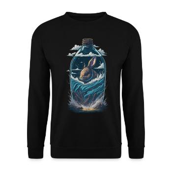 Bouteille de lapin - Sweat-shirt Unisexe - noir - Devant - Alina (178cm) & Michal (187cm)