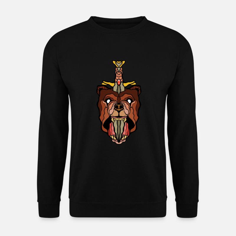 Bär und Dolch Tattoo - Unisex Pullover - Schwarz