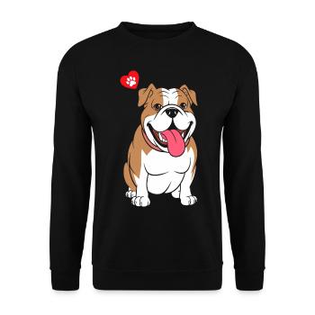 Bulldogge - Unisex Pullover - Schwarz - Vorne - Alina (178cm) & Michal (187cm)