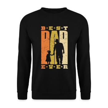 Best Dad Ever Retro Dad Daughter Father's Day Gift - Unisex Sweatshirt - black - Front - Alina (178cm) & Michal (187cm)