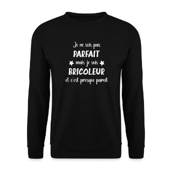 Je ne suis pas parfait mais bricoleur - Sweat-shirt Unisexe - noir - Devant - Alina (178cm) & Michal (187cm)