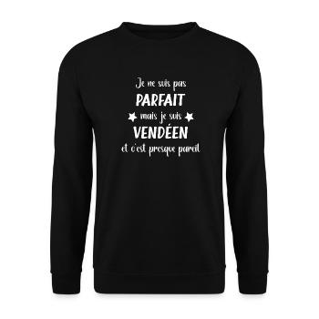 Je ne suis pas parfait mais vendéen - Sweat-shirt Unisexe - noir - Devant - Alina (178cm) & Michal (187cm)