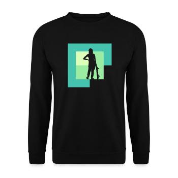 Skateboard Skateboarder Skate Halfpipe - Unisex Sweatshirt - black - Front - Alina (178cm) & Michal (187cm)