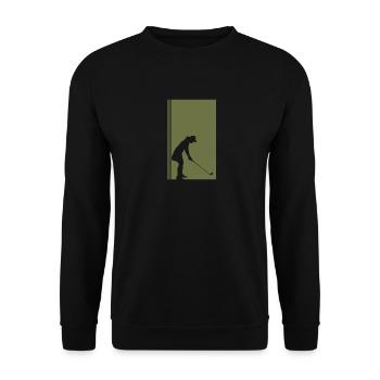 Golf Golfer Putting Golfer - Unisex Pullover - Schwarz - Vorne - Alina (178cm) & Michal (187cm)