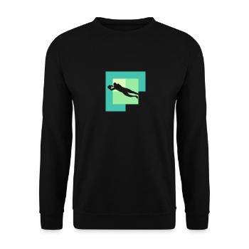 Fussball Kicker Kopfball Fussballspieler - Unisex Pullover - Schwarz - Vorne - Alina (178cm) & Michal (187cm)