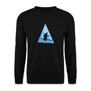 Ski Schnee Schifoan Skiing - Unisex Pullover - Schwarz - Vorne - Alina (178cm) & Michal (187cm)