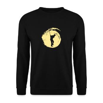Golf Golf Ball Golfer - Unisex Sweatshirt - black - Front - Alina (178cm) & Michal (187cm)
