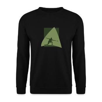 Drop Badmintonspieler - Unisex Pullover - Schwarz - Vorne - Alina (178cm) & Michal (187cm)