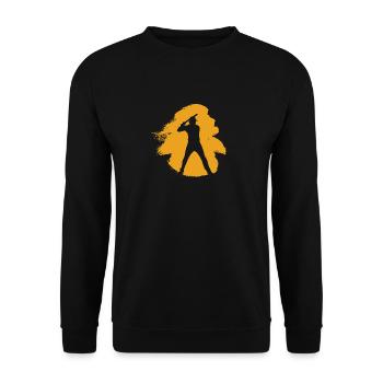 Baseball Baseballer Baserunner - Unisex Pullover - Schwarz - Vorne - Alina (178cm) & Michal (187cm)