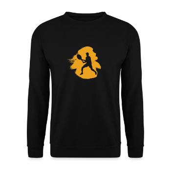 Tennisspieler Tennisschläger Aufschlag - Unisex Pullover - Schwarz - Vorne - Alina (178cm) & Michal (187cm)