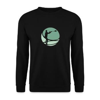 Intercrosse Lacrosse Stick LSM - Unisex Sweatshirt - black - Front - Alina (178cm) & Michal (187cm)