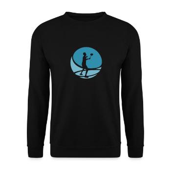 Badminton Smash Drop - Unisex Pullover - Schwarz - Vorne - Alina (178cm) & Michal (187cm)