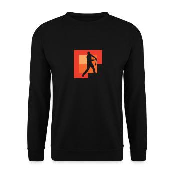 Baseball Baseballschläger Baseballspieler - Unisex Pullover - Schwarz - Vorne - Alina (178cm) & Michal (187cm)