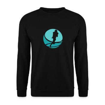 American Football Rugby Footballer - Unisex Sweatshirt - black - Front - Alina (178cm) & Michal (187cm)