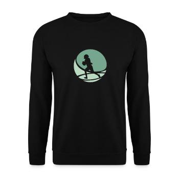 Footballer American Football Rugby - Unisex Pullover - Schwarz - Vorne - Alina (178cm) & Michal (187cm)