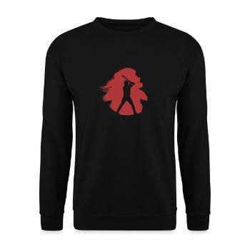Baseball Baseball Baserunning - Unisex Pullover - Schwarz - Vorne - Alina (178cm) & Michal (187cm)