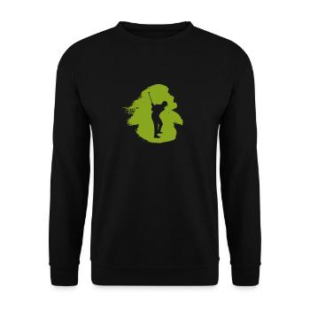 Golf Driver Golf Ball - Unisex Sweatshirt - black - Front - Alina (178cm) & Michal (187cm)