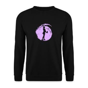 Service sur court de tennis - Sweat-shirt Unisexe - noir - Devant - Alina (178cm) & Michal (187cm)