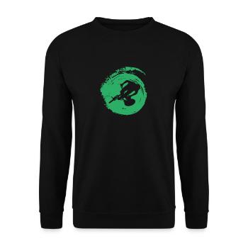 Mountain Biking Mountain Bike Downhill - Unisex Sweatshirt - black - Front - Alina (178cm) & Michal (187cm)