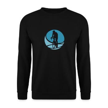 Cyclist Cyclist Bicycle - Unisex Sweatshirt - black - Front - Alina (178cm) & Michal (187cm)