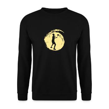 Drop Badminton Racket - Unisex Sweatshirt - black - Front - Alina (178cm) & Michal (187cm)