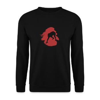 American Football Footballer Gridiron - Unisex Sweatshirt - black - Front - Alina (178cm) & Michal (187cm)