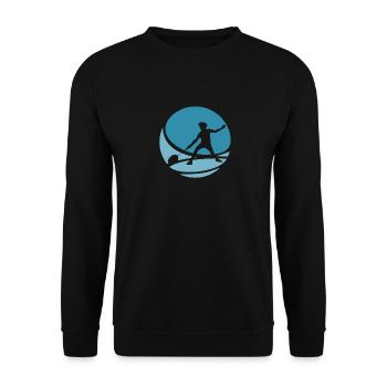 Badmintonschläger Badmintonspieler Drop - Unisex Pullover - Schwarz - Vorne - Alina (178cm) & Michal (187cm)