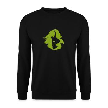 Skateboard Skater Skateboarder - Unisex Pullover - Schwarz - Vorne - Alina (178cm) & Michal (187cm)