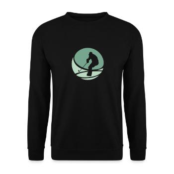 Joueur de hockey sur glace Joueur de hockey sur glace Joueur de hockey sur glace - Sweat-shirt Unisexe - noir - Devant - Alina (178cm) & Michal (187cm)