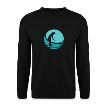 Golf Driver Golfer - Unisex Sweatshirt - black - Front - Alina (178cm) & Michal (187cm)